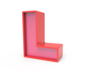red block letter L