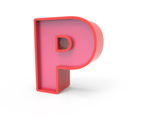 red block letter P