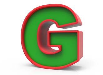 Naklejka premium 3D Christmas letter G