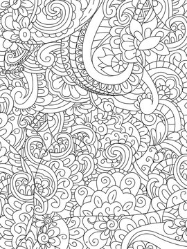 Pattern flower coloring vector for adults