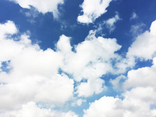 White clouds and blue sky background
