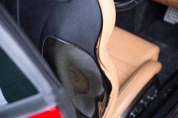 Seat detail of sports car