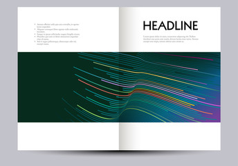 Business brochure design layout template, abstract lines, eps10 vector