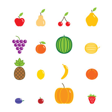 Fruit icon color set