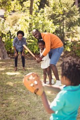 Happy family having fun 
