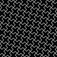 Abstract geometric black and white graphic design print cross tile pattern