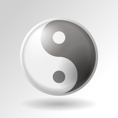 Yin Yang symbol with a chamfer. Vector