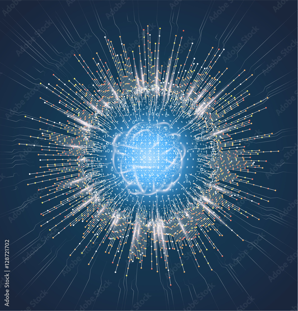 Canvas Prints abstract geometric technology design element.