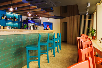 Modern restaurant, bar or cafe interior