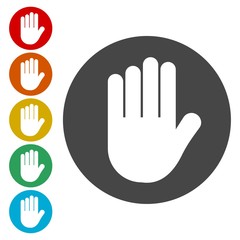 Fototapeta premium Stop hand Icon Vector 
