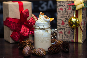 milkshake Christmas gift under the tree
