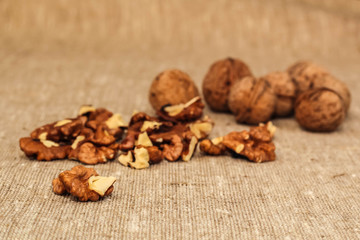 Walnut kernels and whole walnuts