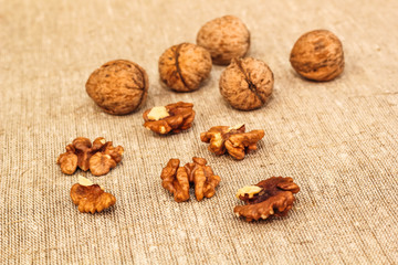 Walnut kernels and whole walnuts