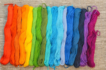 Colorful cotton craft threads