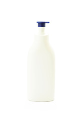 Clean body lotion bottle isolated in white background with clipp