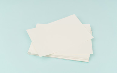 Blank Gift Card on blue background .