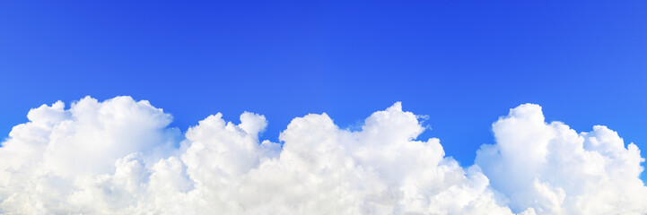 Naklejka na ściany i meble panorama of beautiful blue sky and huge white cloud