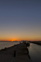 sunset lights on Sicily western coastline
