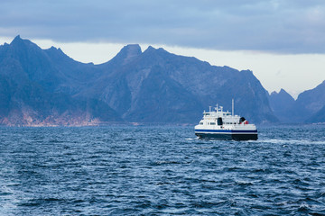 passenger ship sea mountains