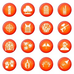 Fototapeta premium Paintball icons vector set of red circles isolated on white background