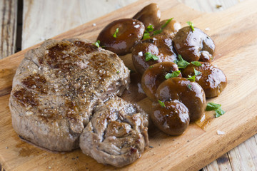 Mushrooms beef