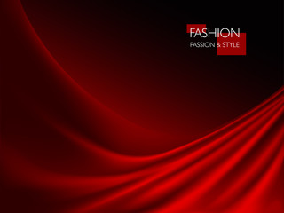 vector illustration of smooth elegant luxury red silk or satin texture. Can be used as background - 128724945