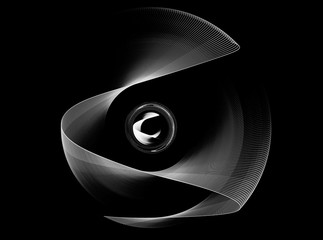 Abstract fractal shape with black background - 128725384