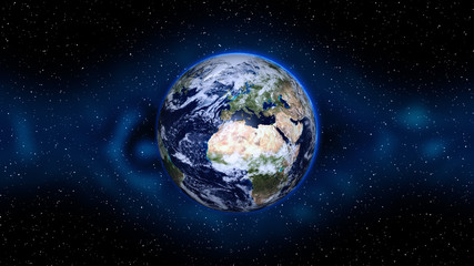 Planet Earth in space.Globe in galaxy. Elements of this image furnished by NASA