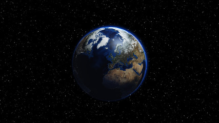Planet Earth in space.Globe in galaxy. Elements of this image furnished by NASA
