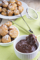 Chocolate dumpling with donuts