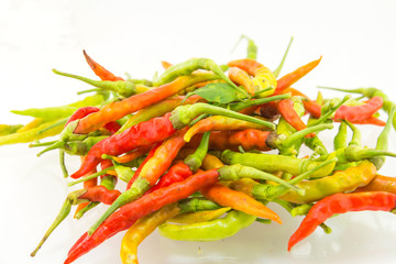 Red chili pepper on white background