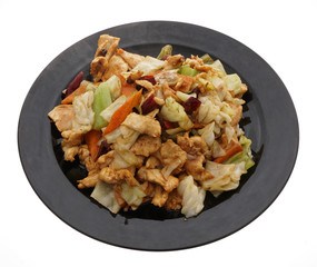 Chinese food. Sweet and sour chicken with vegetables