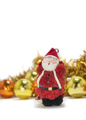 Santa Claus figure christmas decoration isolated on white backgr