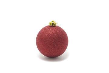 red christmas ball isolated on white background