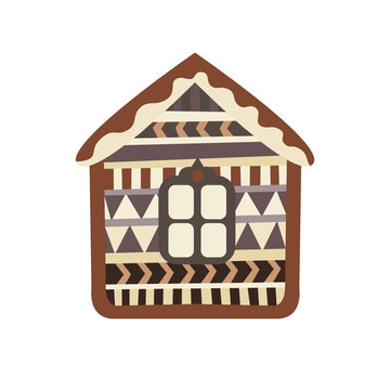 Gingerbread House vector icon.