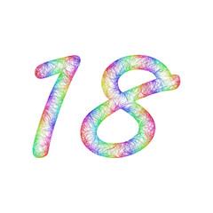 Rainbow sketch anniversary design - number 18