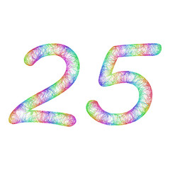 Rainbow sketch anniversary design - number 25