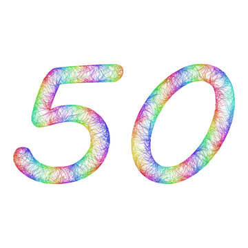 Rainbow sketch anniversary design - number 50