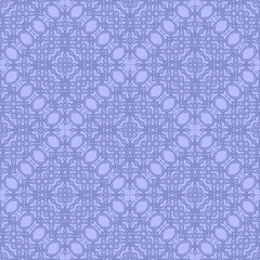Blue Ornamental Seamless Line Pattern. Endless Texture. Oriental Geometric Ornament