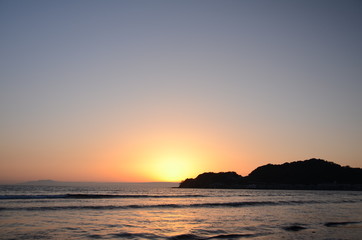 Fototapeta premium 材木座海岸の夕日