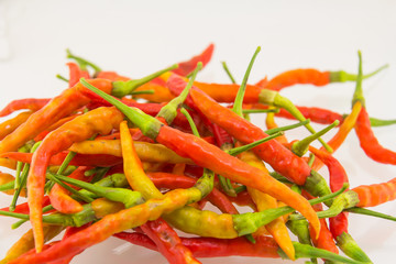 Red chili pepper on white background