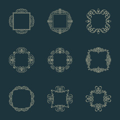 Business flourish signs and classic border of logo.