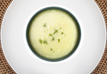 Potato and green vegetables soup