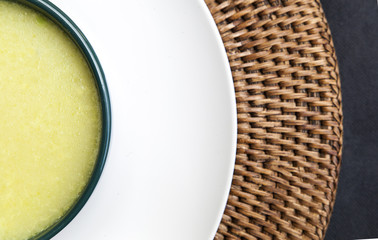 Potato and green vegetables soup