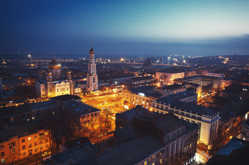Fototapeta na wymiar night city from above