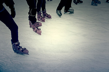 Friends ice skating