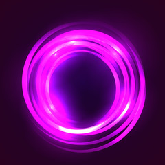 Square illustration with glowing circular frame. Vector element for your creativity