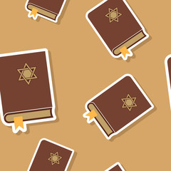 seamless pattern with hanukkah symbol icons for your design