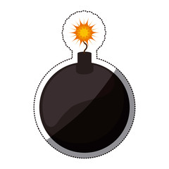 Bomb icon. Explosion military weapon and destruction theme. Isolated design. Vector illustration