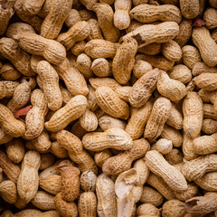 Fototapeta premium Peanuts background. Raw peanuts. Many peanuts in shells